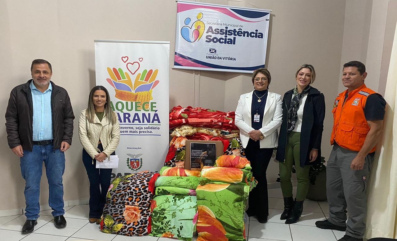 Governo do Paraná distribui cobertores e roupas da campanha “Aquece Paraná” em União da Vitória