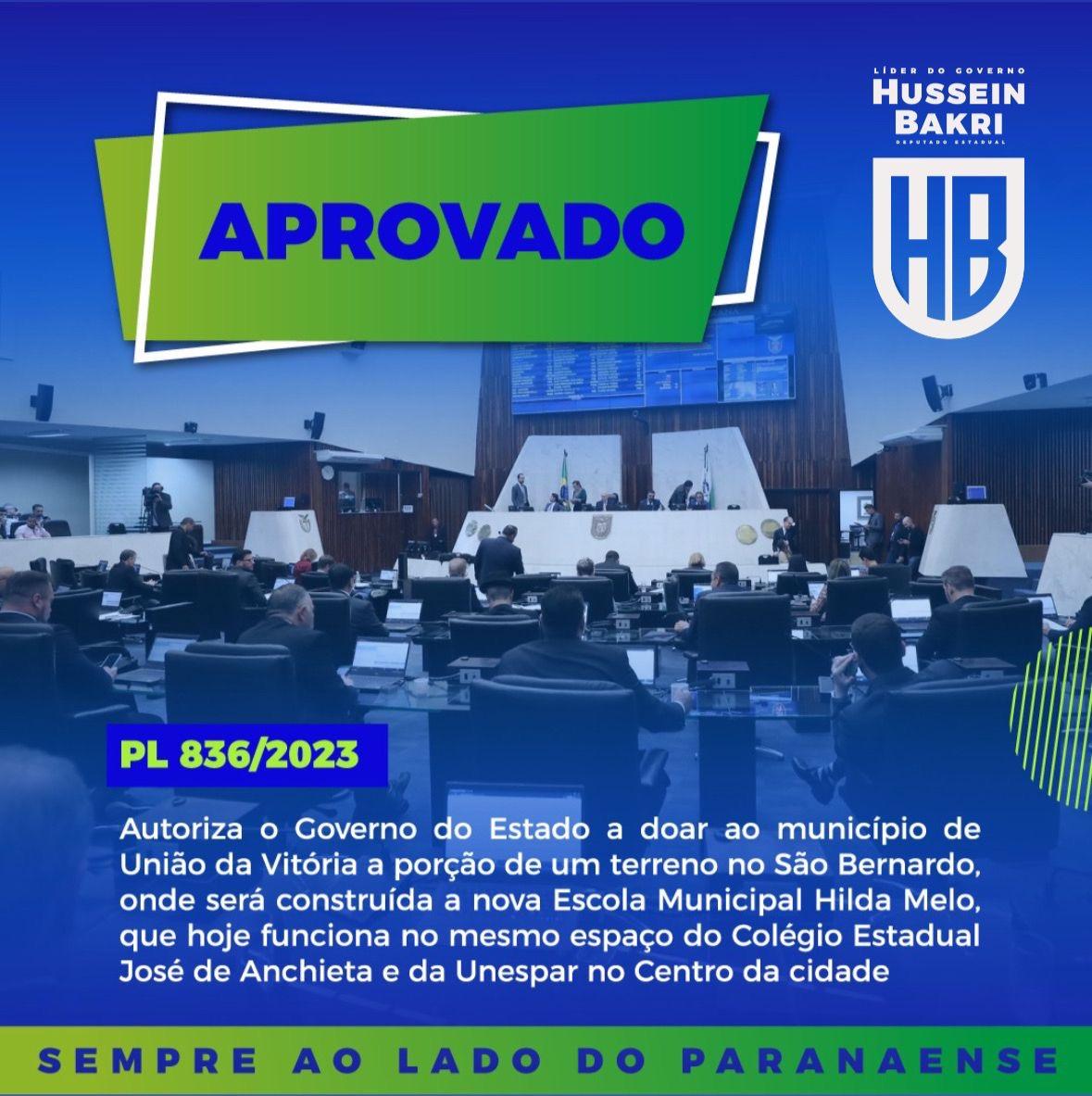 Assembleia Legislativa aprova projeto que doa porção de terreno para construção de escola em União da Vitória